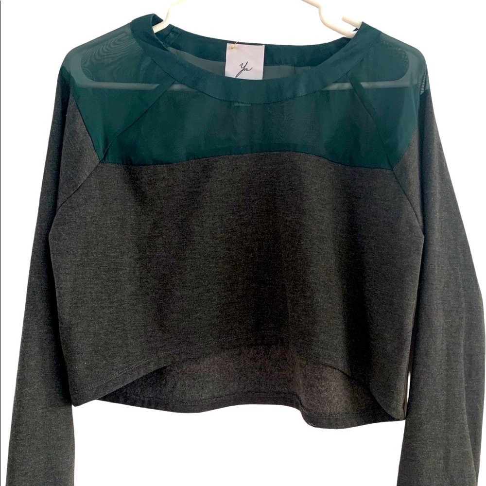 Fremont apparel Fleece & Satin crop top sweater